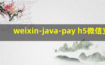 weixin-java-pay h5微信支付